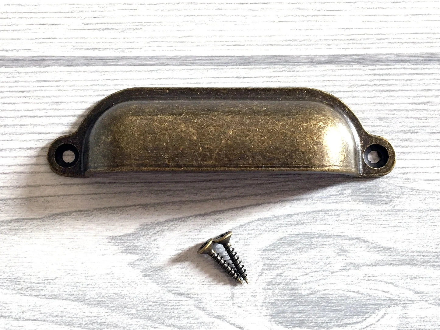 3.5" 3.75" 5" Farmhouse Drawer Handle, Rustic Cup Dresser Pull, Antique Bronze