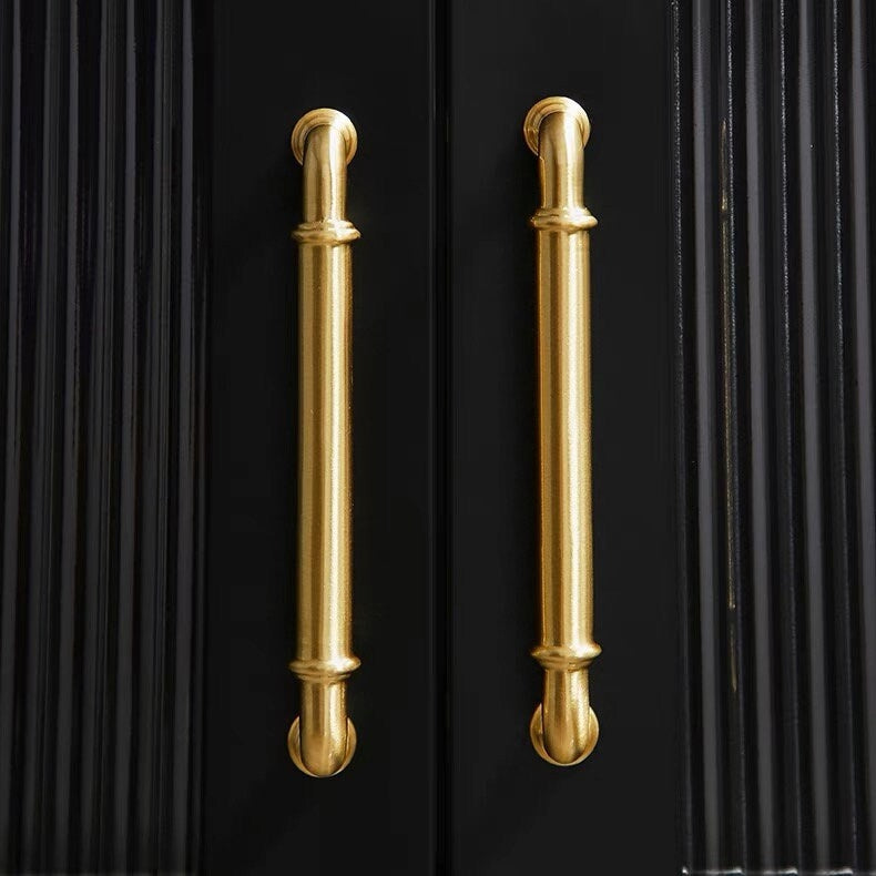 3.75" 5" Solid Brass Cabinet Handles in Brushed Gold | MCM Kitchen Hardware