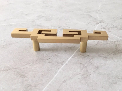 2" 2.75" Brass Greek Key Drawer Pull Handles - Oriental Style