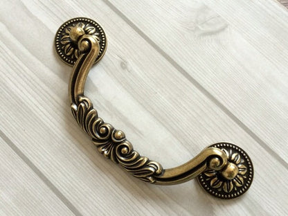3.75" 5" Vintage Style Bail Drawer Pulls Drop Handle Antique Bronze