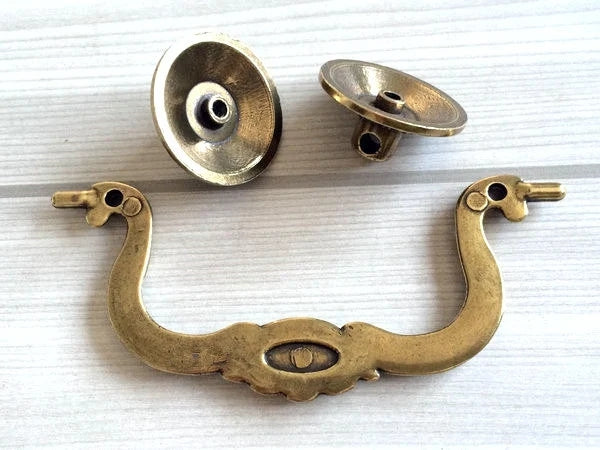 4" Rustic Dresser Pulls Drawer Pull Handles Drop Bail Pulls Antique Bronze