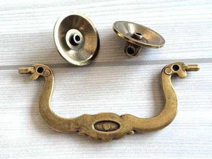4" Rustic Dresser Pulls Drawer Pull Handles Drop Bail Pulls Antique Bronze