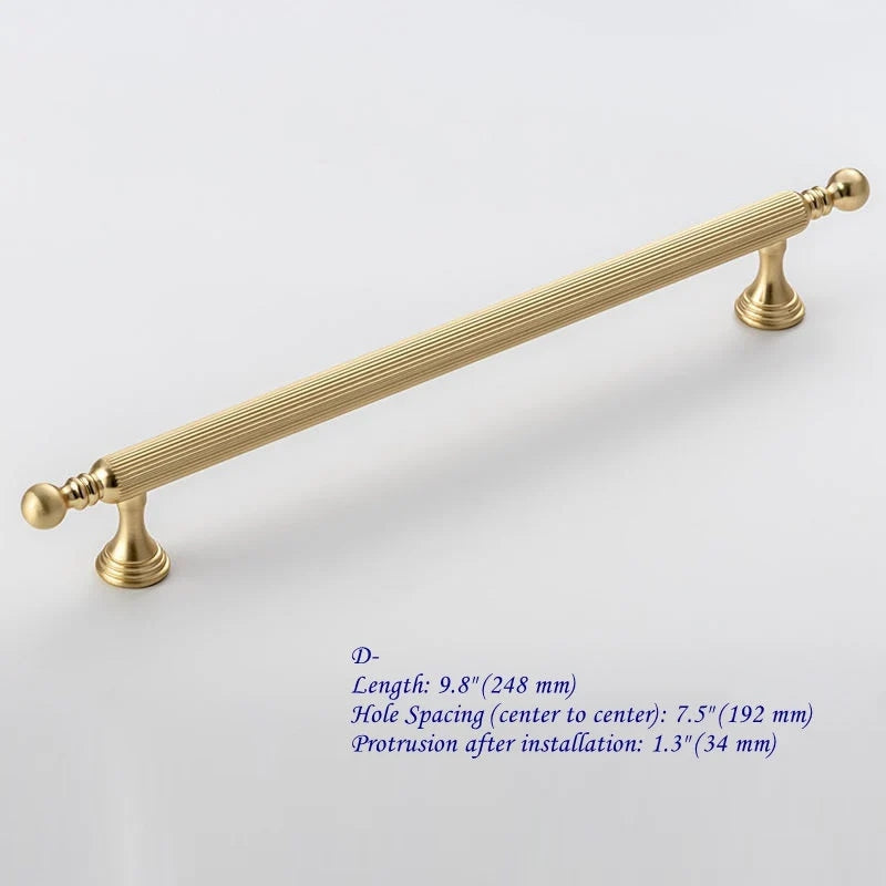 3.75" 5" 7.5" Brushed Gold Vanity Bar Handle & Drawer Knob, Classic Kitchen Hardware