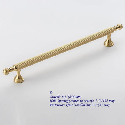 3.75" 5" 7.5" Brushed Gold Vanity Bar Handle & Drawer Knob, Classic Kitchen Hardware
