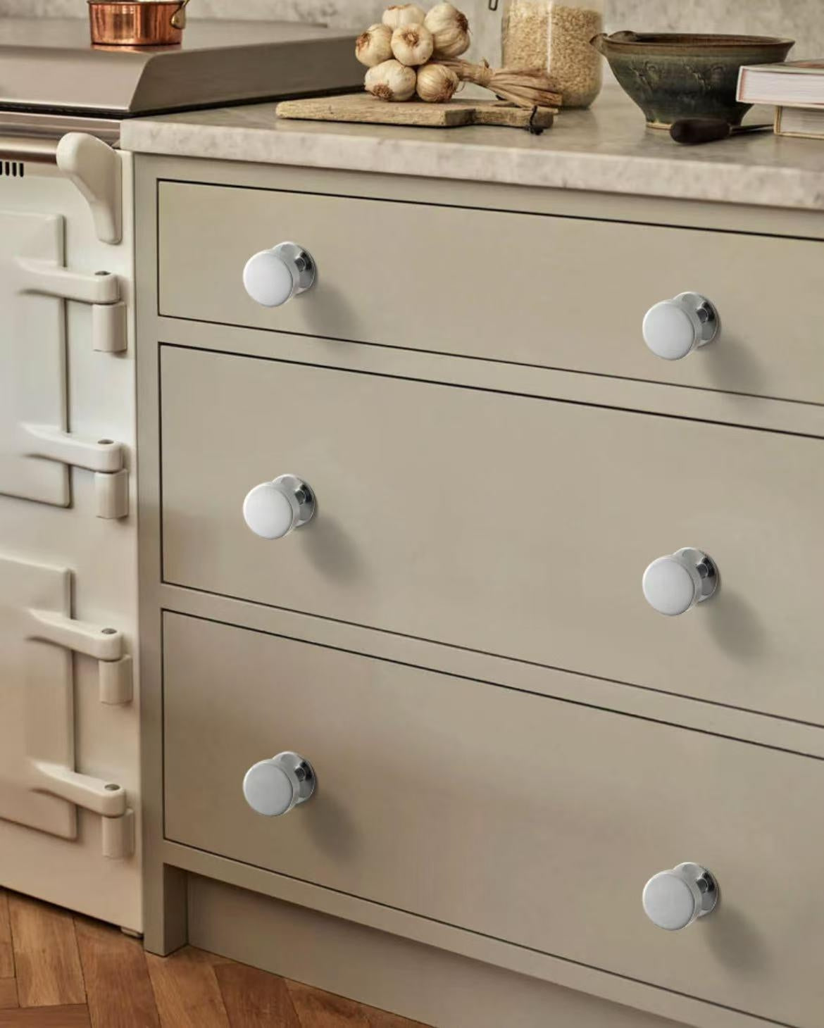 Brass Round Cabinet Knobs with Wide Base - 6 Finishes