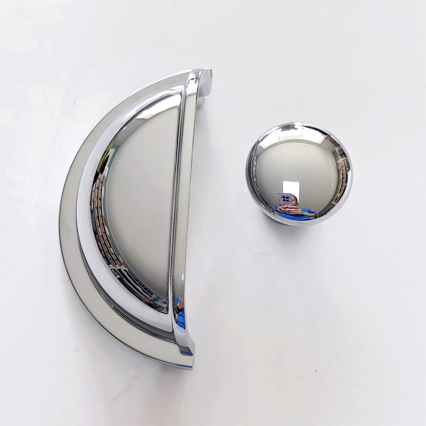 3" 3.5" 6" Chrome Cabinet Bar Handle & Cup Drawer Pull - LynnsHardware