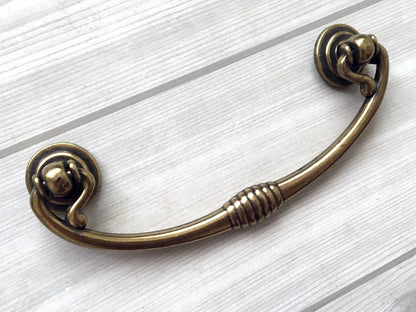 2.5" 3.75" Antique Bronze Bail Drawer Pulls Vintage Style