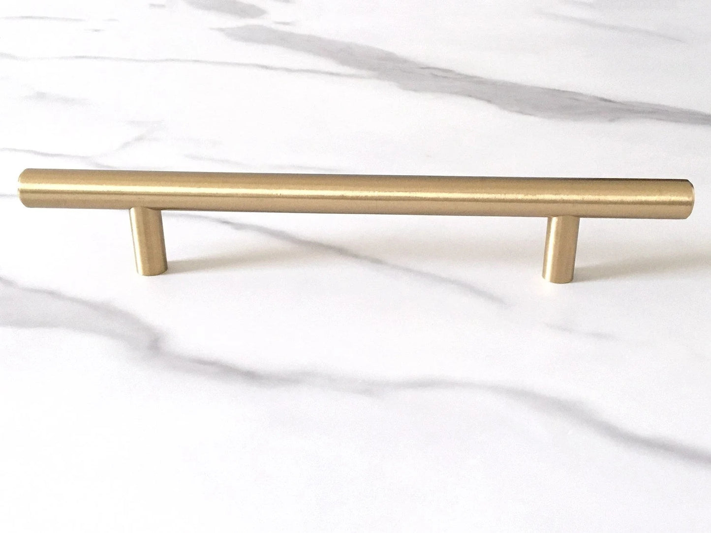 Gold Brass Round T Bar Drawer Pull & Knob - 2.5" to 6.25"