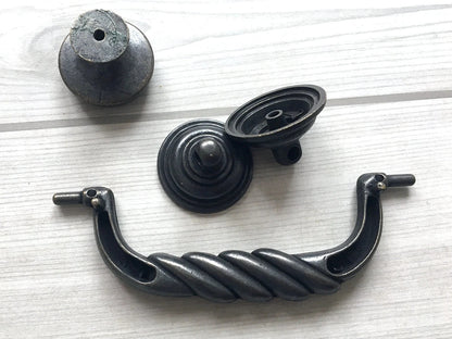 4.5" Bail Drawer Pull Handles Dark Antique Bronze Drop Handle