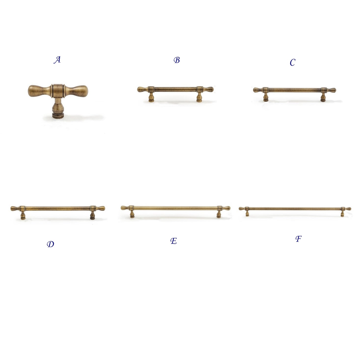 Brass Cabinet Euro Bar Pulls - Antique Bronze - LynnsHardware