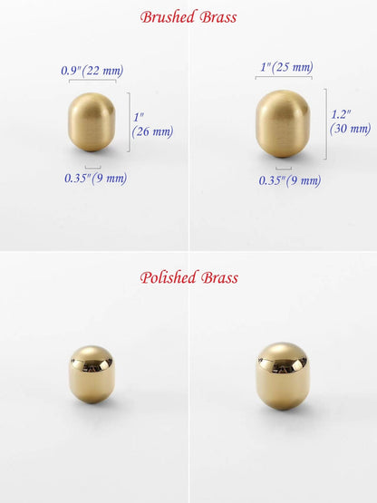 Brass Cylinder Cabinet Knob, Gold Chrome Nickel Black Bronze