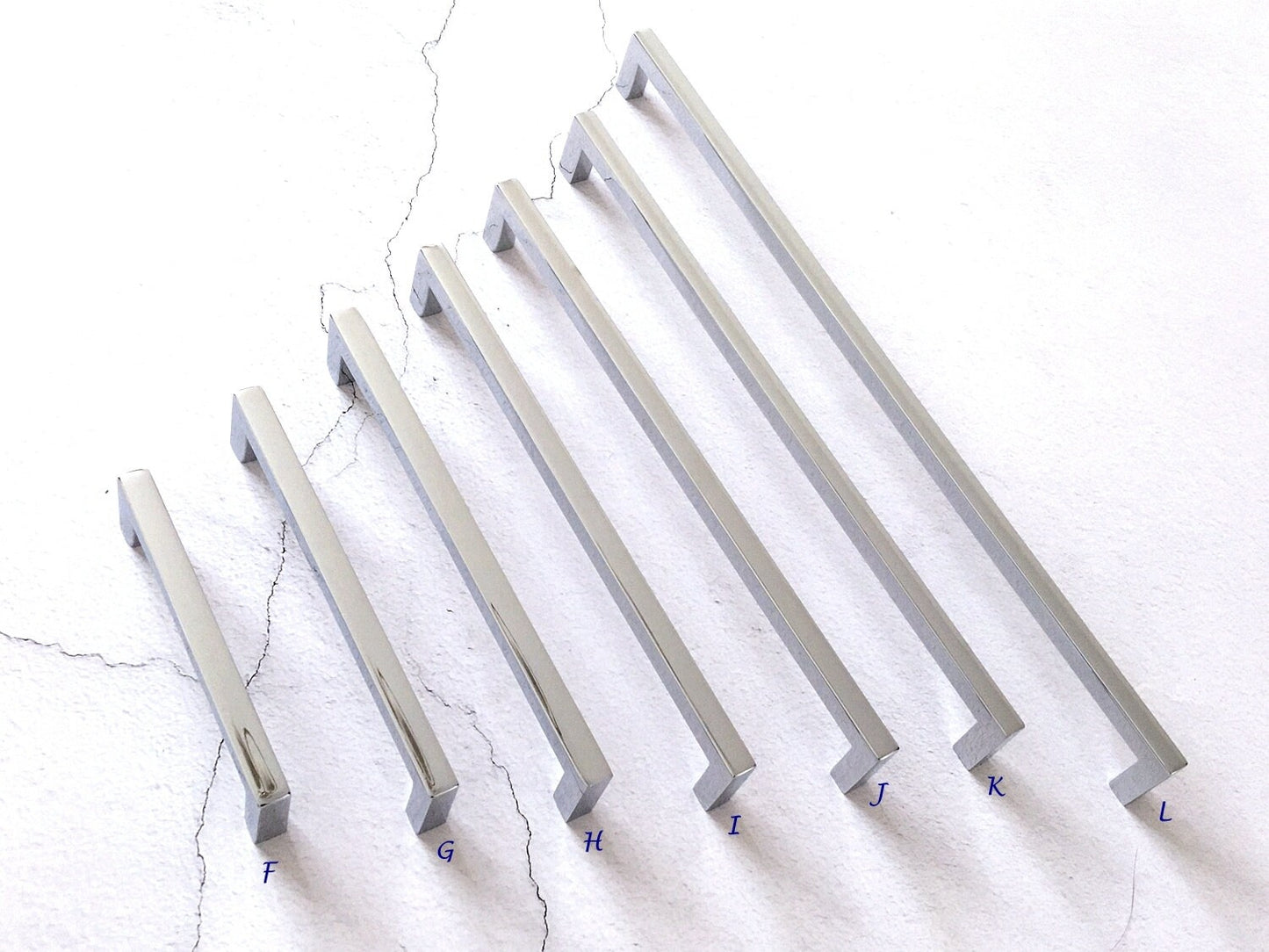 Multi Size Polished Chrome Cabinet Bar Handle & Half Moon Pull