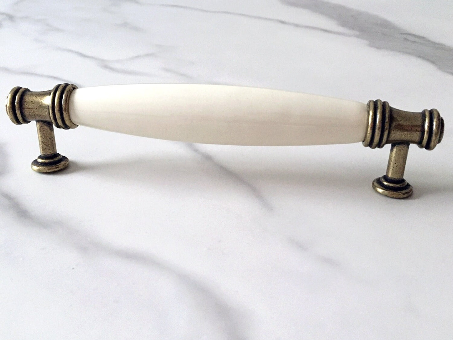 3.75" 5" Cream Ceramic Cabinet Pull Handles
