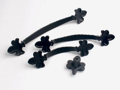 Black Fleur De Lis Cabinet Pulls, Kitchen Hardware, 2.5" 3.75" Centers