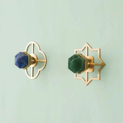Brass Back Plate for Drawer Knobs, Clover Octagon