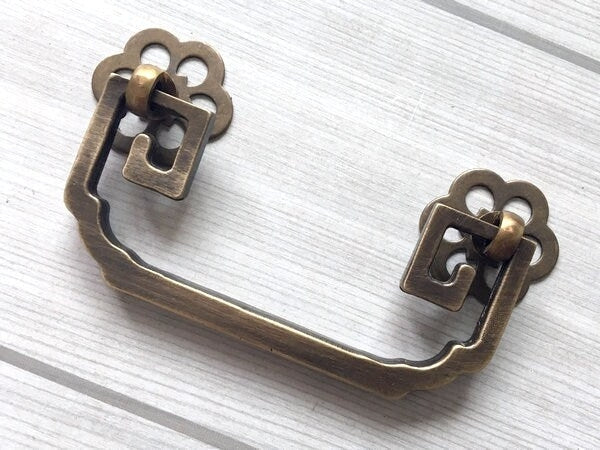 2.5" 2.75" 3" Brass Bail Drawer Pull - Antique Bronze