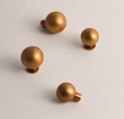 Warm Antique Brass Globed Cabinet Knobs - Vintage Look
