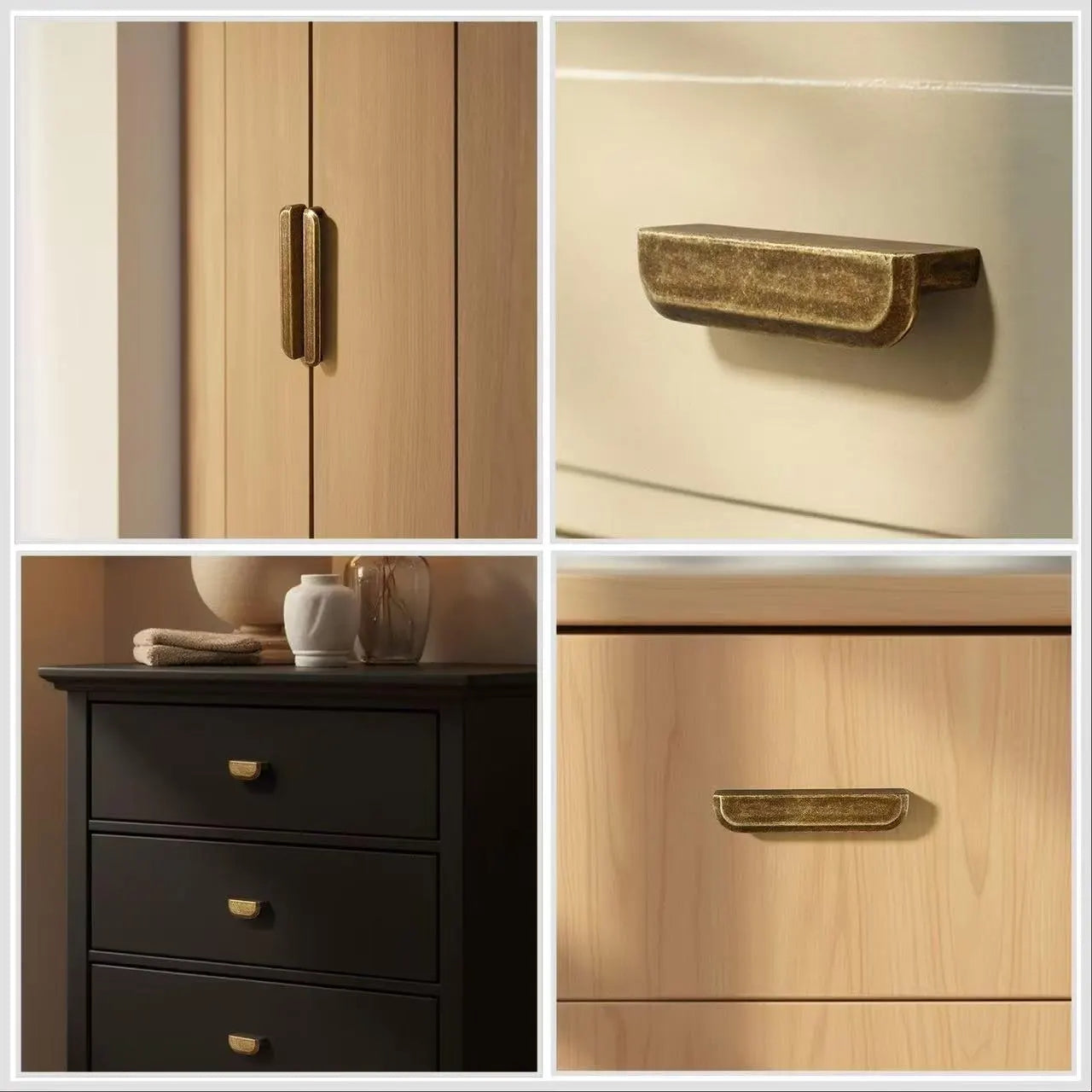 1.25" 3.75" 6.25" Antique Bronze Cabinet Pull - Retro Rustic Style