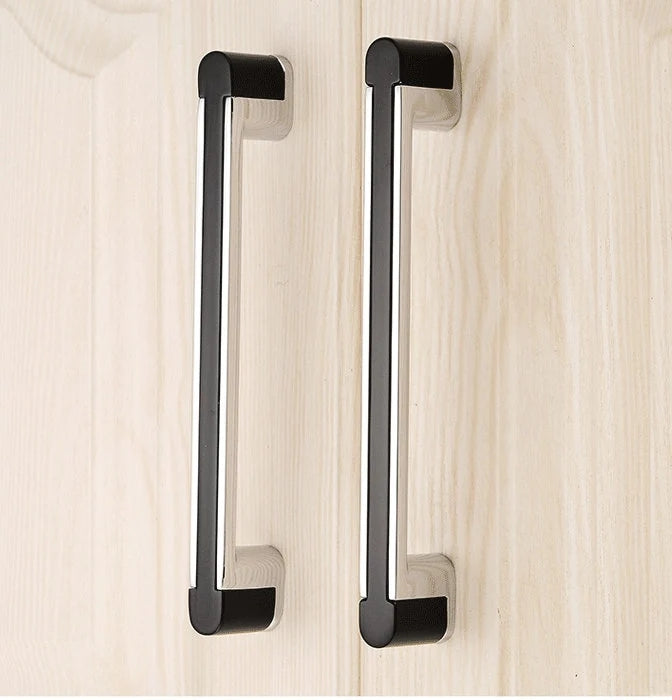 Sleek Modern Cabinet Pull Handle, Drawer Knob, Chrome Silver White Black, Kitchen Hardware