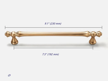 7.5 Inch Gold Cabinet Pulls Drawer Handles Lynns Hardware 7-1/2 Inches 192 mm Art Deco