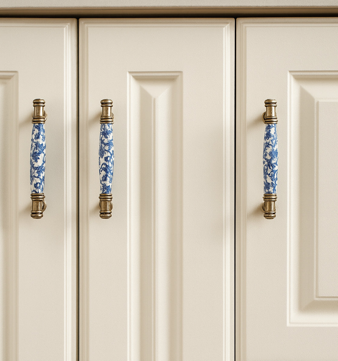 3" 3,75" 5" Porzellan Schublade zieht Schrank Griff blau weiß