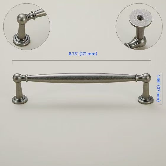 Antique Pewter Brass Cabinet Handles 76 96 128 160 mm, Drawer Knob, Rustic Kitchen Cup Pull