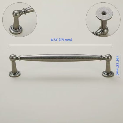 Antique Pewter Brass Cabinet Handles 76 96 128 160 mm, Drawer Knob, Rustic Kitchen Cup Pull