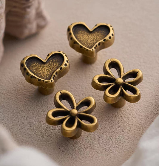 Contemporary Antique Bronze Drawer Knobs, Solid Brass, Decorative Kitchen Cabinet Hardware