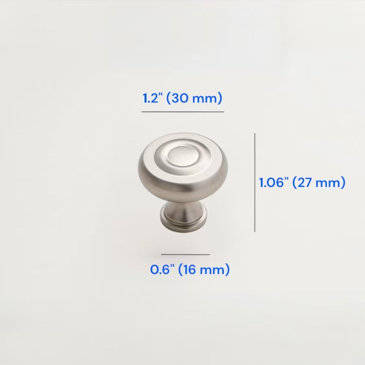 Brushed Nickel Cabinet Knobs, Zinc Alloy, Modern Drawer Pulls