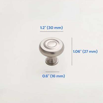 Brushed Nickel Cabinet Knobs, Zinc Alloy, Modern Drawer Pulls