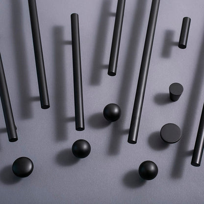 Modern black appliance pulls with 3.75", 5", 6.25", 8.8" and 12.5" hole spacing 