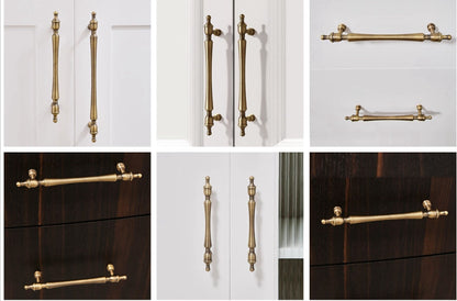 Brass Cabinet Handles Antique Bronze Drawer Pulls, 96 128 160 mm centers