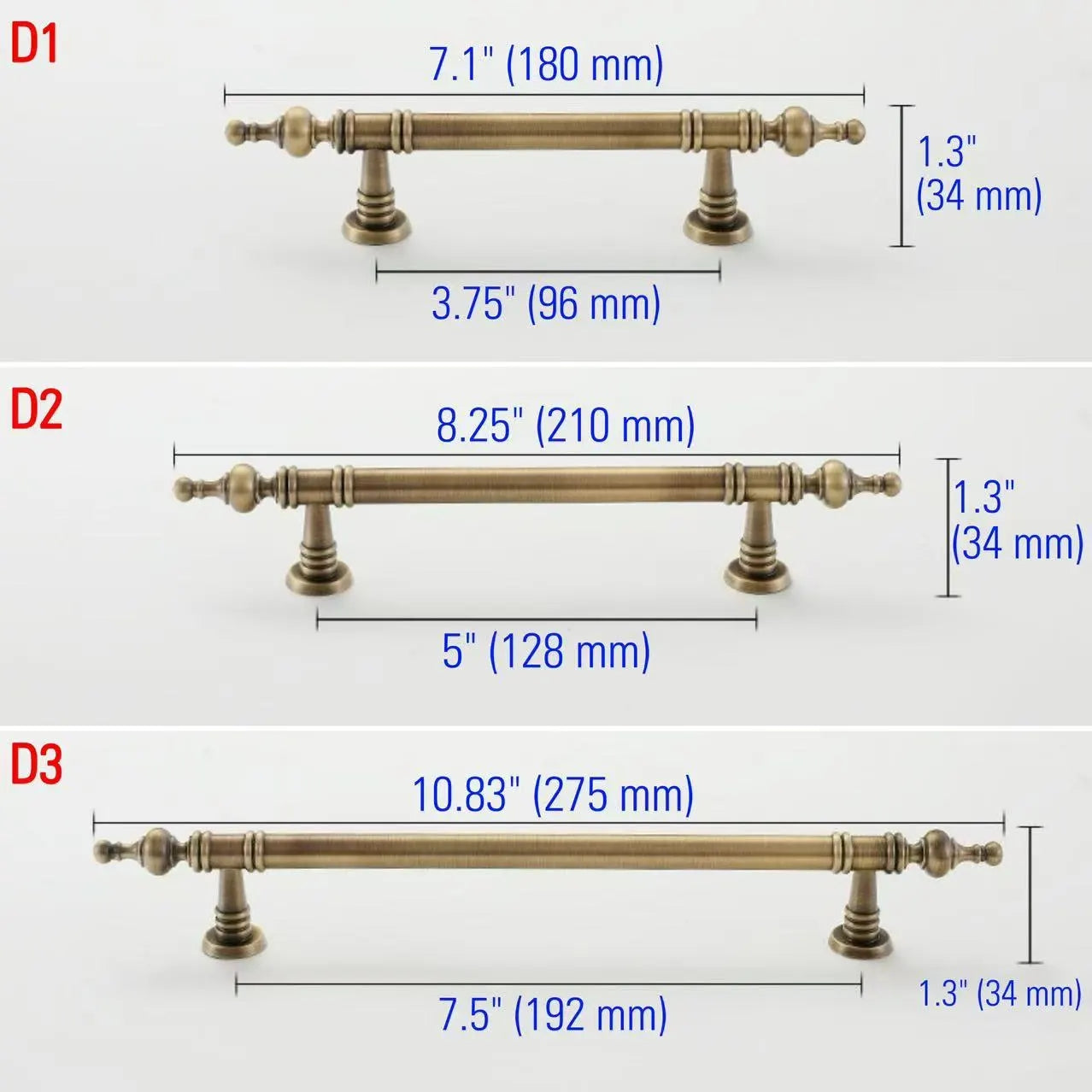 Antique Bronze European Brass Cabinet Pull - MCM Hardware