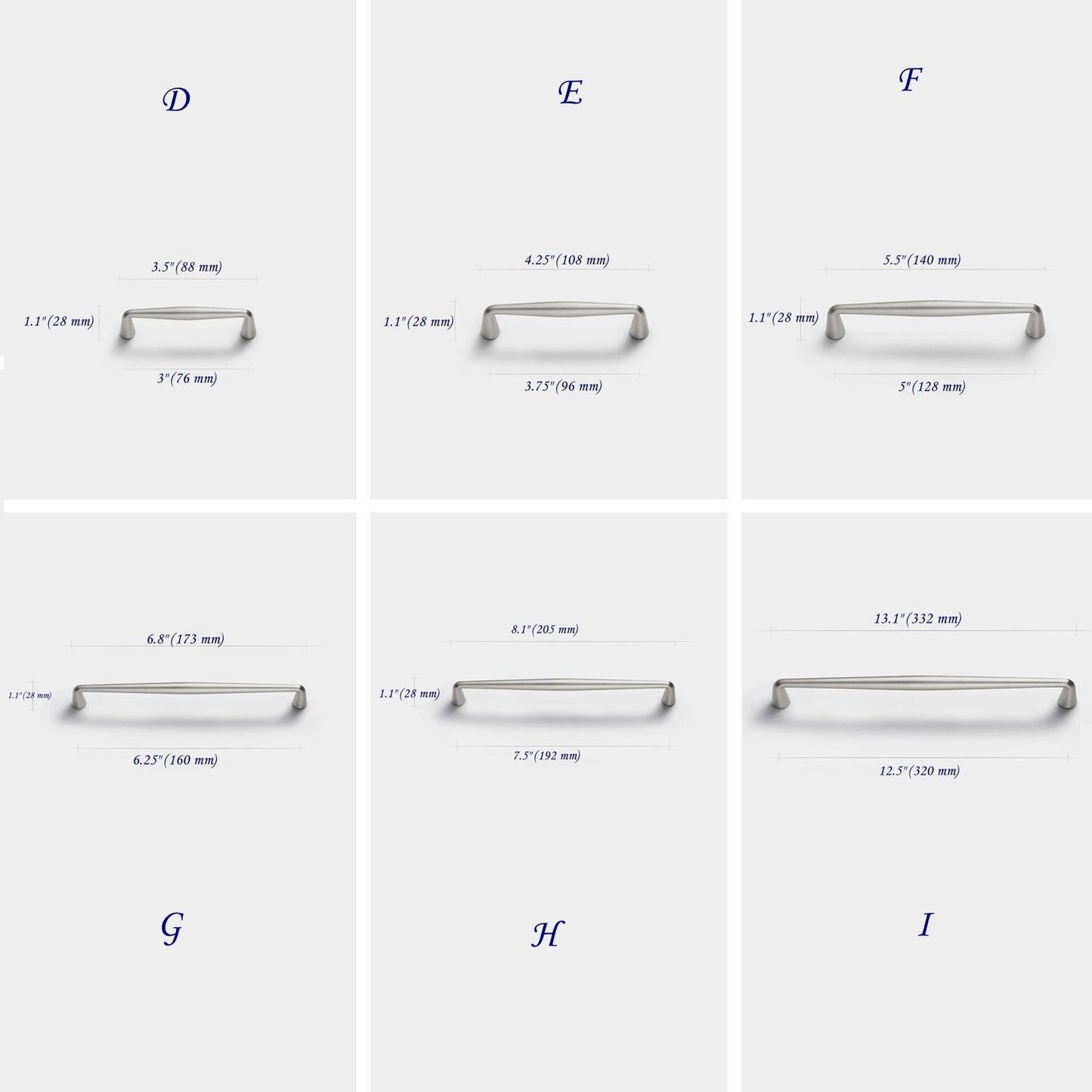 Nickel Drawer Pull Handles, Modern Minimalism Kitchen Cabinet Hardware