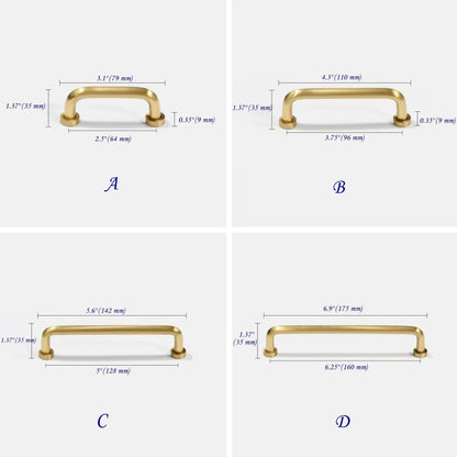 Brushed Brass D Cabinet Pulls, Kitchen Hardware