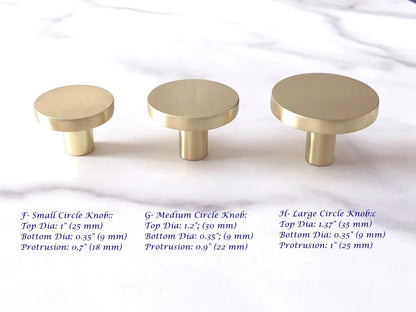 Brushed Gold Dresser Drawer Knob, Kitchen Cabinet Pull, Half Circle, Quarter Moon, Conical