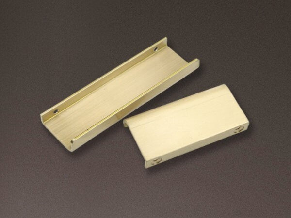 Brass Tab Edge Drawer Pull -  Brushed Gold