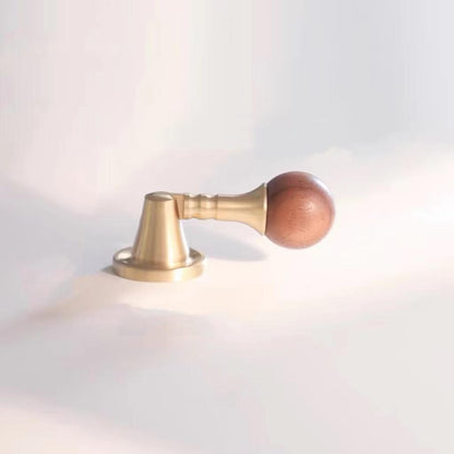Walnut Brass Drop Drawer Pull - Pendant Cabinet Knob