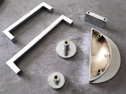 Minimalism Cabinet Handles, Half Moon Drawer Pulls, Polished Chrome, Kitchen Hardware