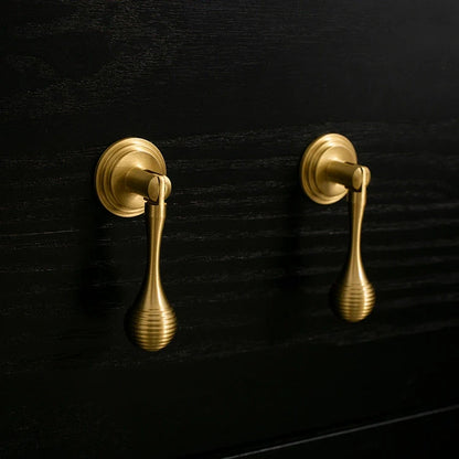 3" Long Pendant Drop Drawer Pulls, Solid Brass, Teardrop Cabinet Knob