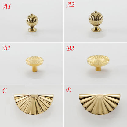 Modern Sunburst Semicircle Cabinet Pulls, Solid Brass, Half Circle, Mid Century Modern Kitchen Hardware