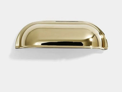 2.5" 3" Centers Brass Cup Drawer Pulls,  Polished Gold Chrome Matte Black, 64 76 mm Centers