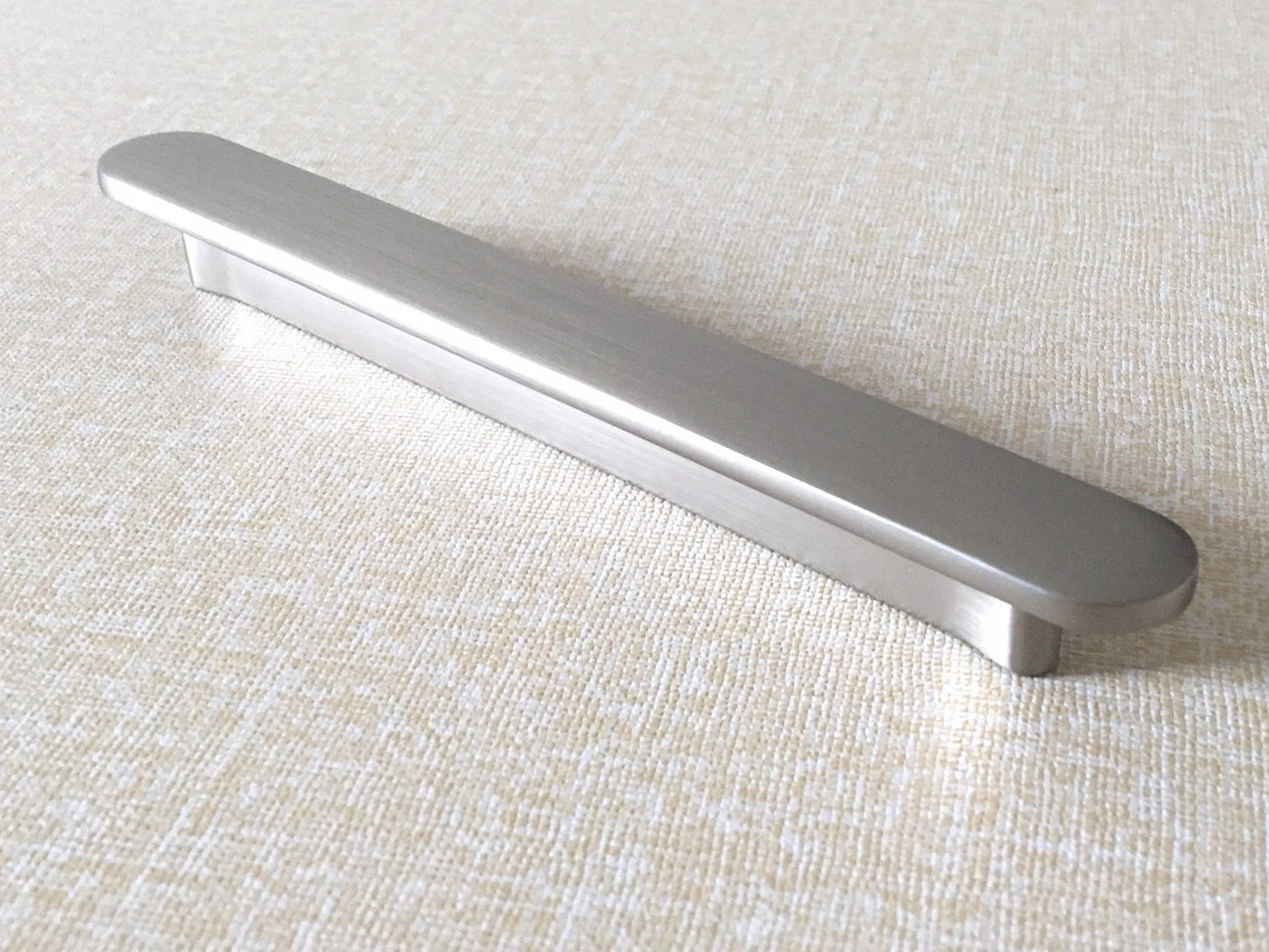 Modern Cabinet Handle, Half Circle Drawer Pull, Brushed Nickel Kitchen Hardware