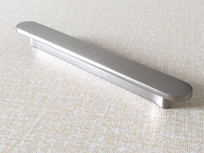 Modern Cabinet Handle, Half Circle Drawer Pull, Brushed Nickel Kitchen Hardware