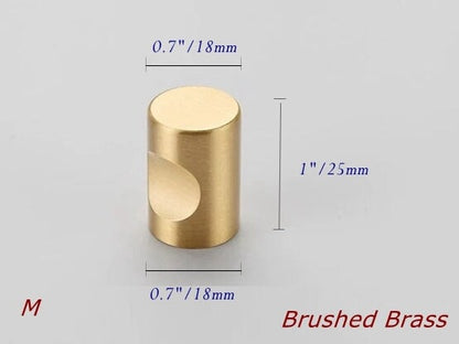 Cone Brass Knob, Taper Cabinet Pulls, MCM Kithcen Hardware, Gold Black Bronze