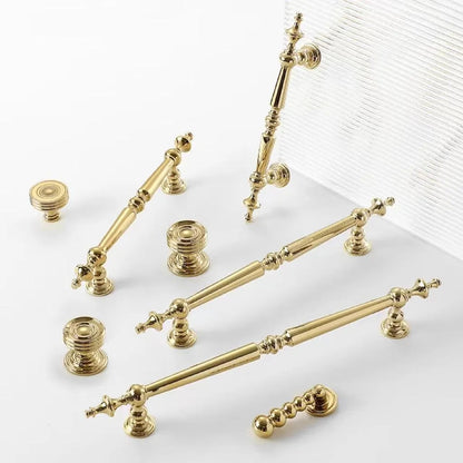 Polished Brass Cabinet Bar Pulls European Style Luxury Shiny Gold