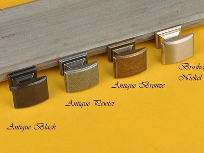 3" Bow Drawer Pull & Rectangular Knob - Rustic/Industrial