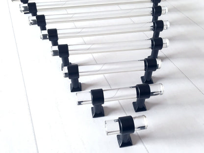 Drawer Pulls Lucite Cabinet Handles Acrylic Matte Black | Lynns Hardware | 2" 2.5" 3.25" Centers