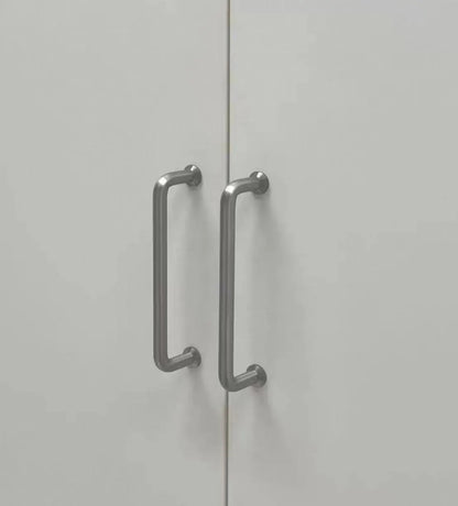 Brushed Nickel Cabinet D Handles and Ball Knobs, Modern Minimalist, 6.25" 5" 7.5" Centers