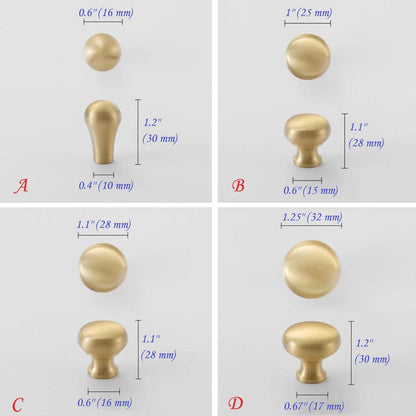 Brushed Brass D Cabinet Pulls, Cup Handles, Kitchen Hardware